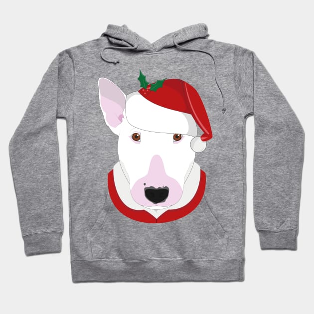 Bull Terrier Christmas Dog Hoodie by JunkyDotCom